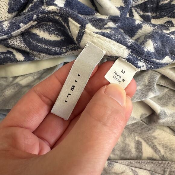 Lisli New York Blue White Floral Print Mini Dress Spaghetti Strap Size M - Picture 2 of 8